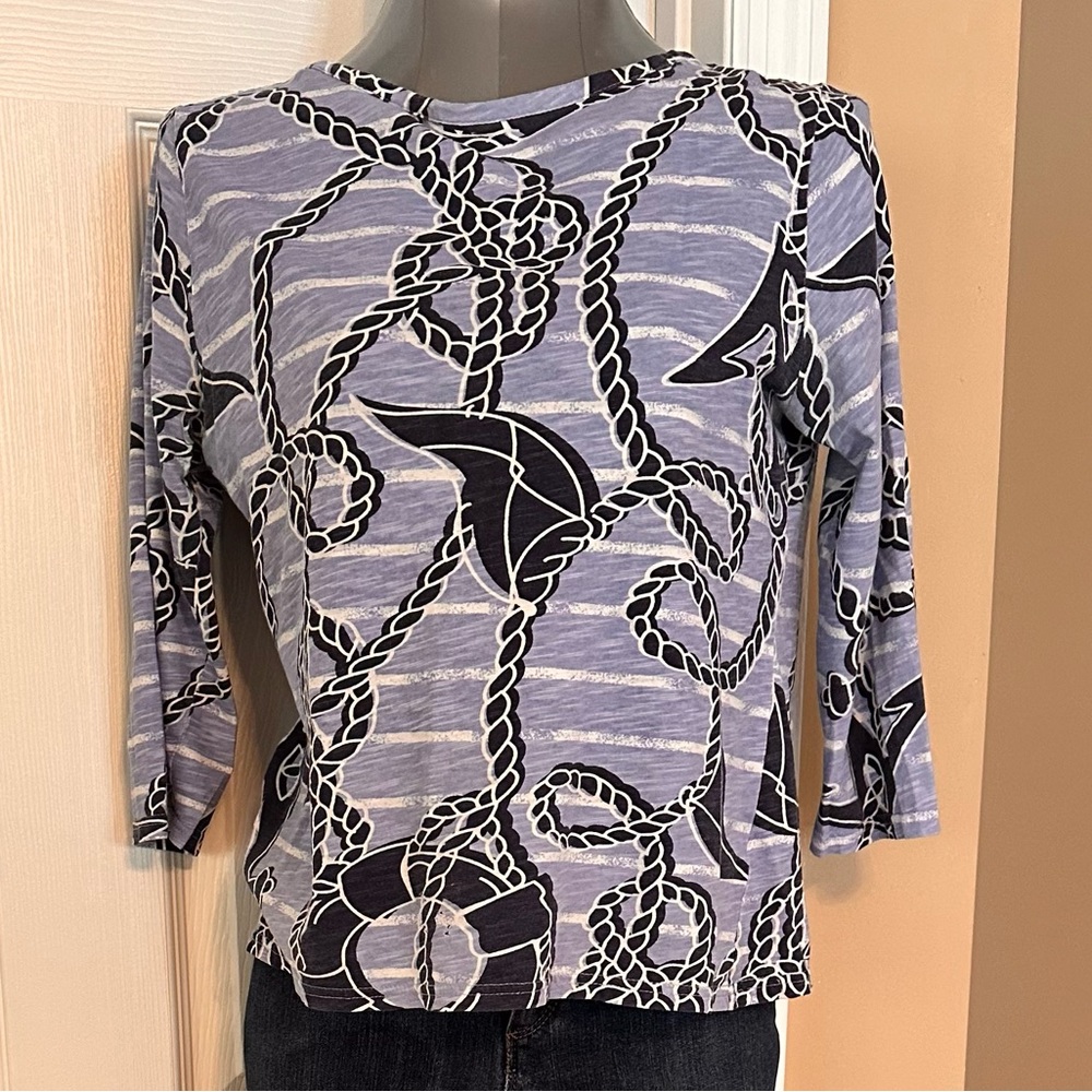 Women’s nautical design 3/4 sleeve shirt